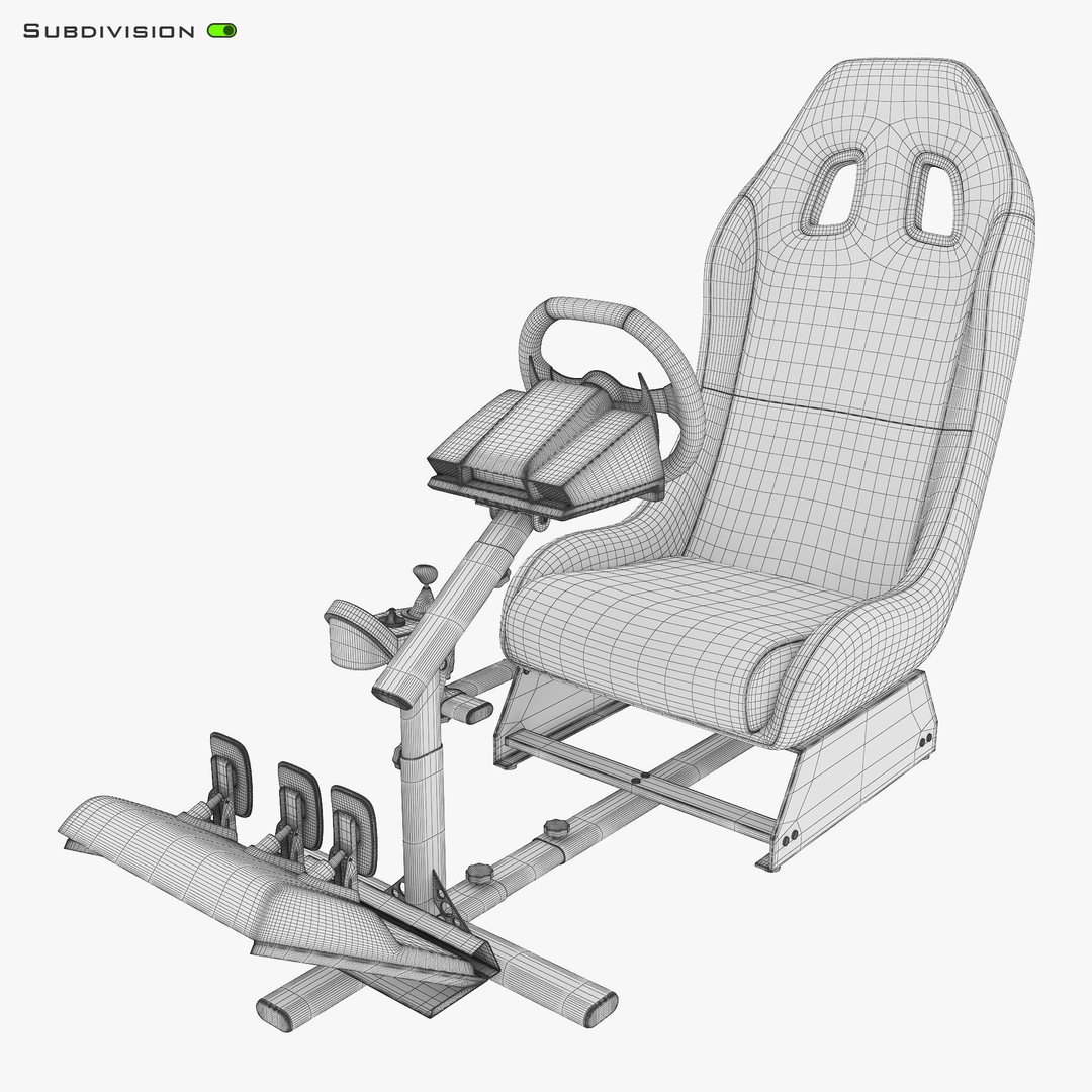 Racing Game Simulator 3D Model – High Poly Game Asset, FBX, PBR - View 14