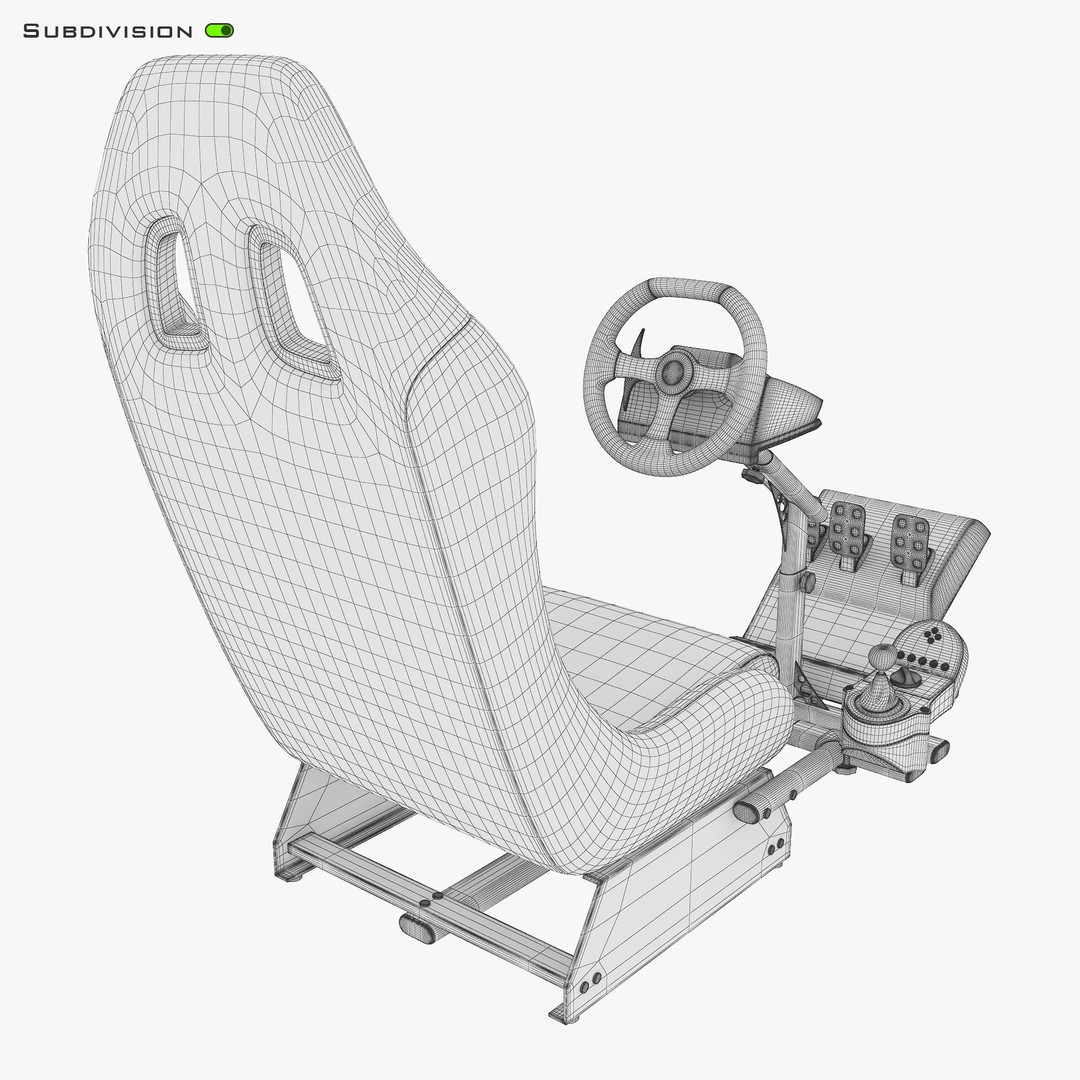 Racing Game Simulator 3D Model – High Poly Game Asset, FBX, PBR - View 16