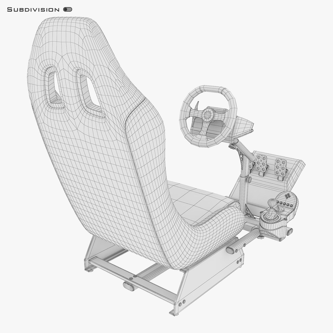 Racing Game Simulator 3D Model – High Poly Game Asset, FBX, PBR - View 17