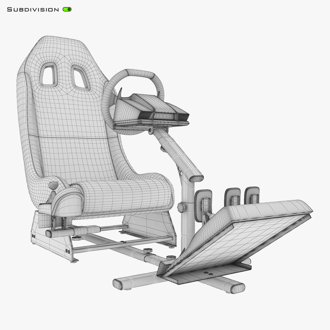 Racing Game Simulator 3D Model – High Poly Game Asset, FBX, PBR - View 22