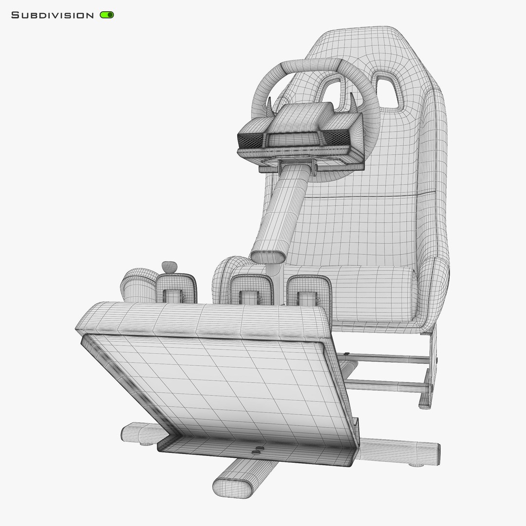 Racing Game Simulator 3D Model – High Poly Game Asset, FBX, PBR - View 24