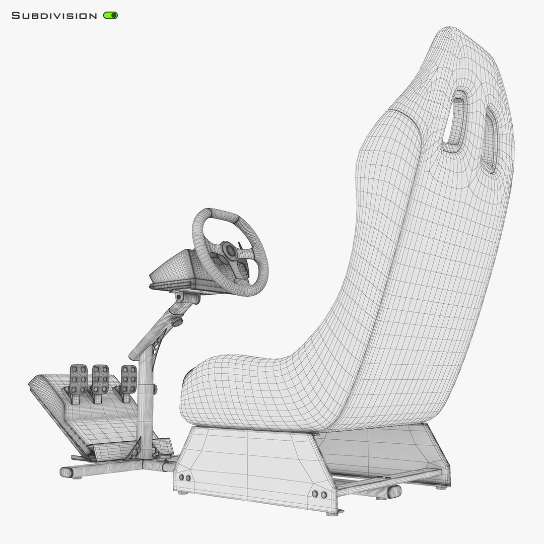 Racing Game Simulator 3D Model – High Poly Game Asset, FBX, PBR - View 26