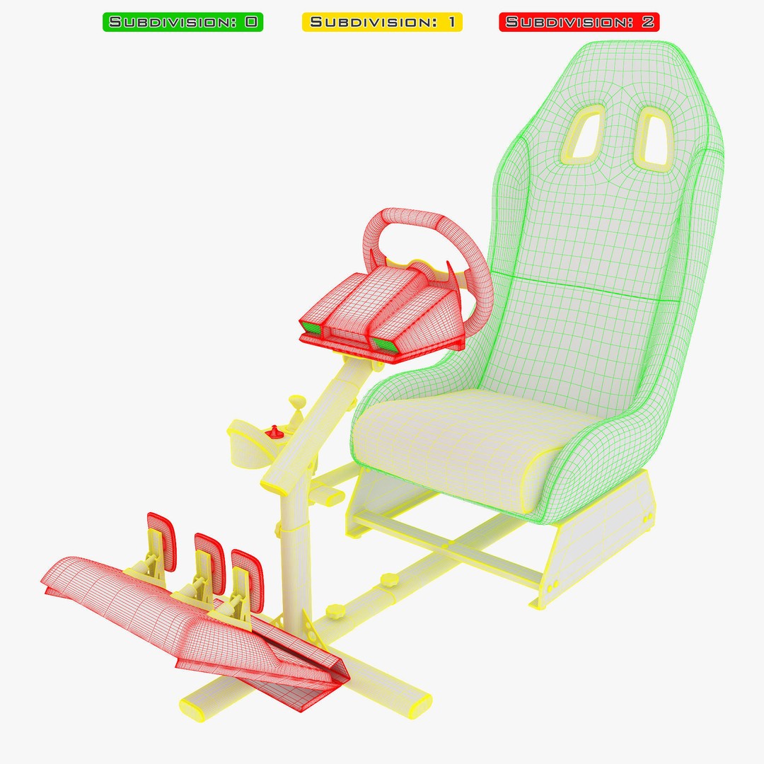 Racing Game Simulator 3D Model – High Poly Game Asset, FBX, PBR - View 36