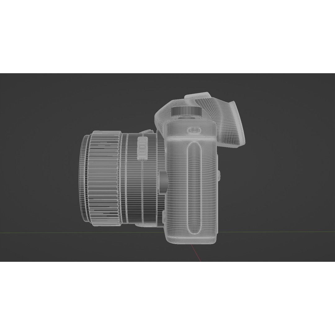 Red Accents DSLR Camera 3D Model – High Poly PBR Asset, FBX - View 13