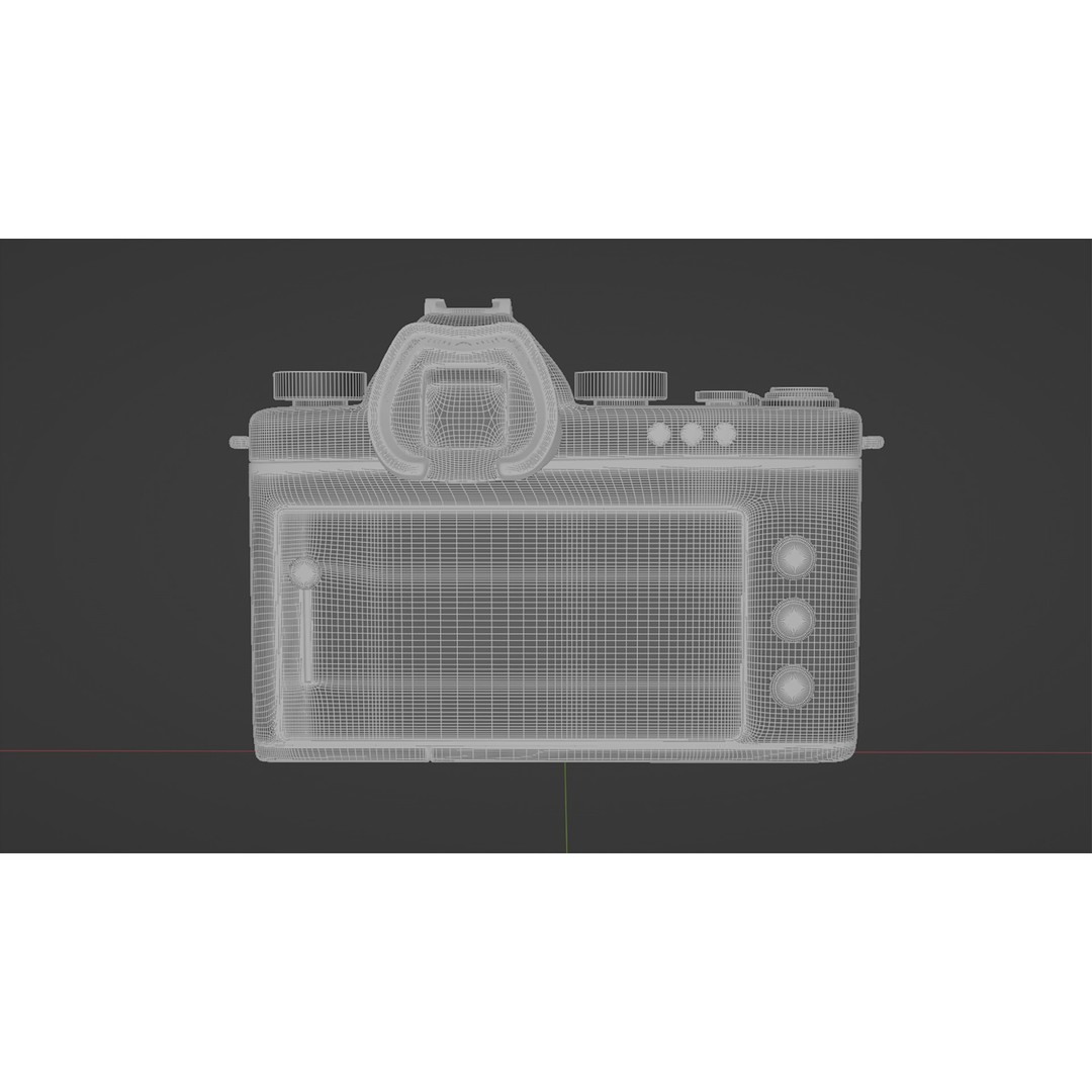 Red Accents DSLR Camera 3D Model – High Poly PBR Asset, FBX - View 14