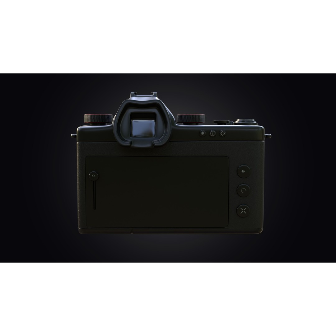 Red Accents DSLR Camera 3D Model – High Poly PBR Asset, FBX - View 6