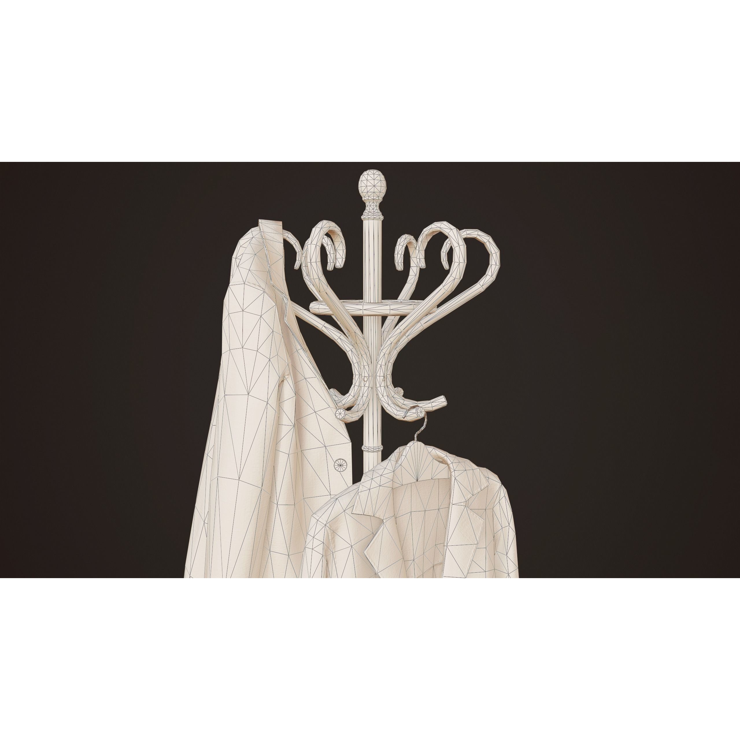 Hospital Coat Rack - Low-Poly Game-Ready 3D Model