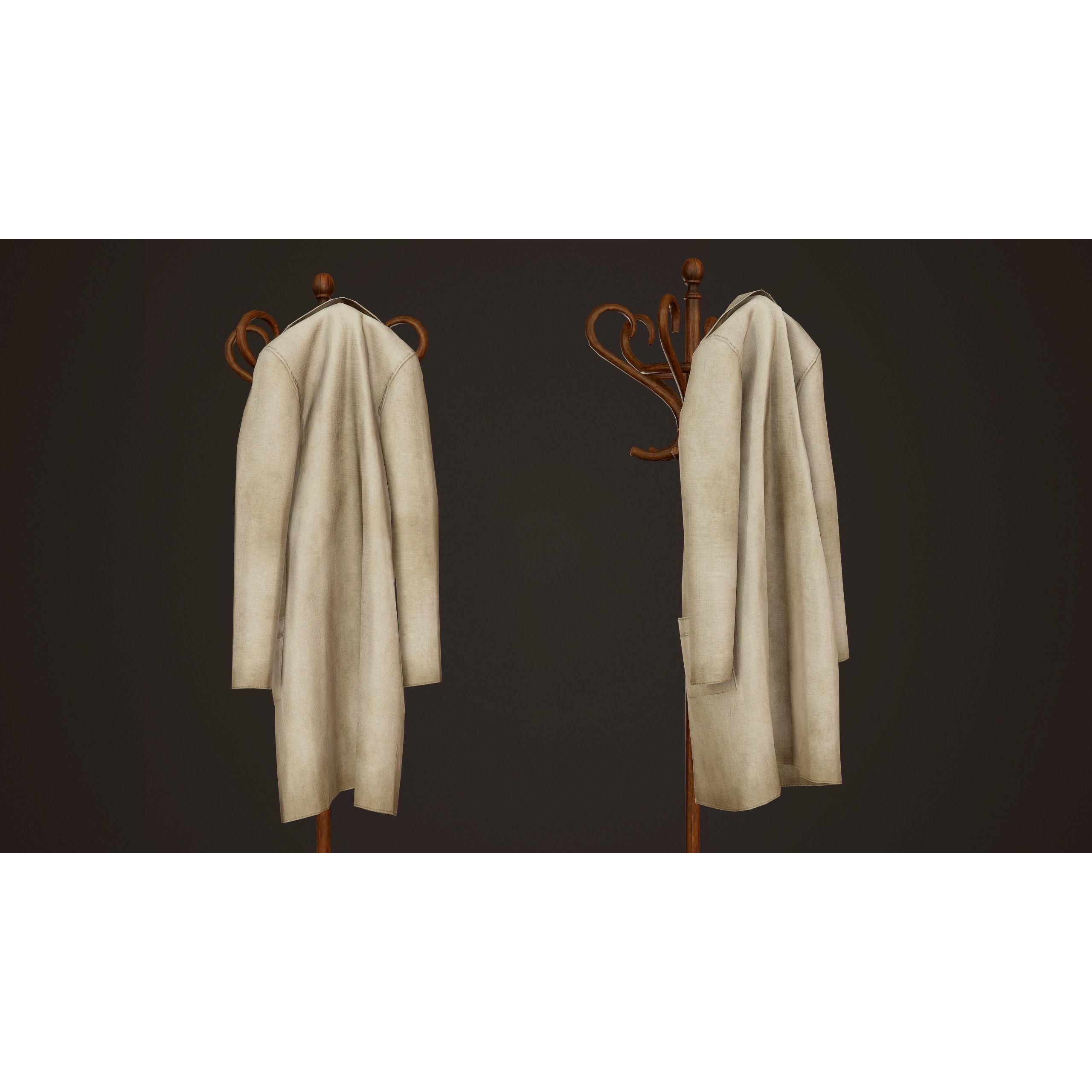 Hospital Coat Rack - Low-Poly Game-Ready 3D Model - View 5