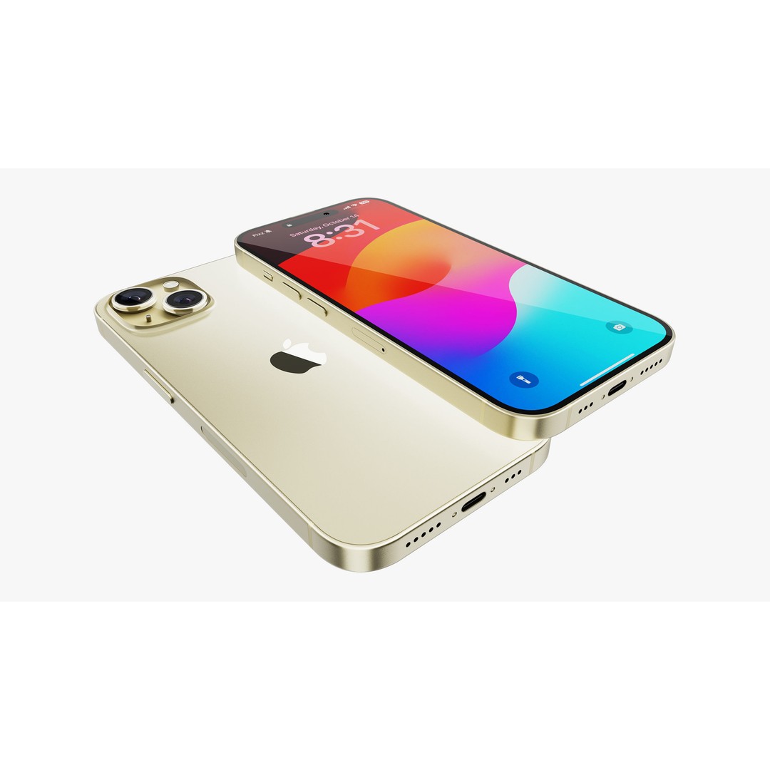 Apple iPhone 15 & 15 Plus Yellow 3D Model – Detailed PBR Asset, FBX, OBJ - View 28