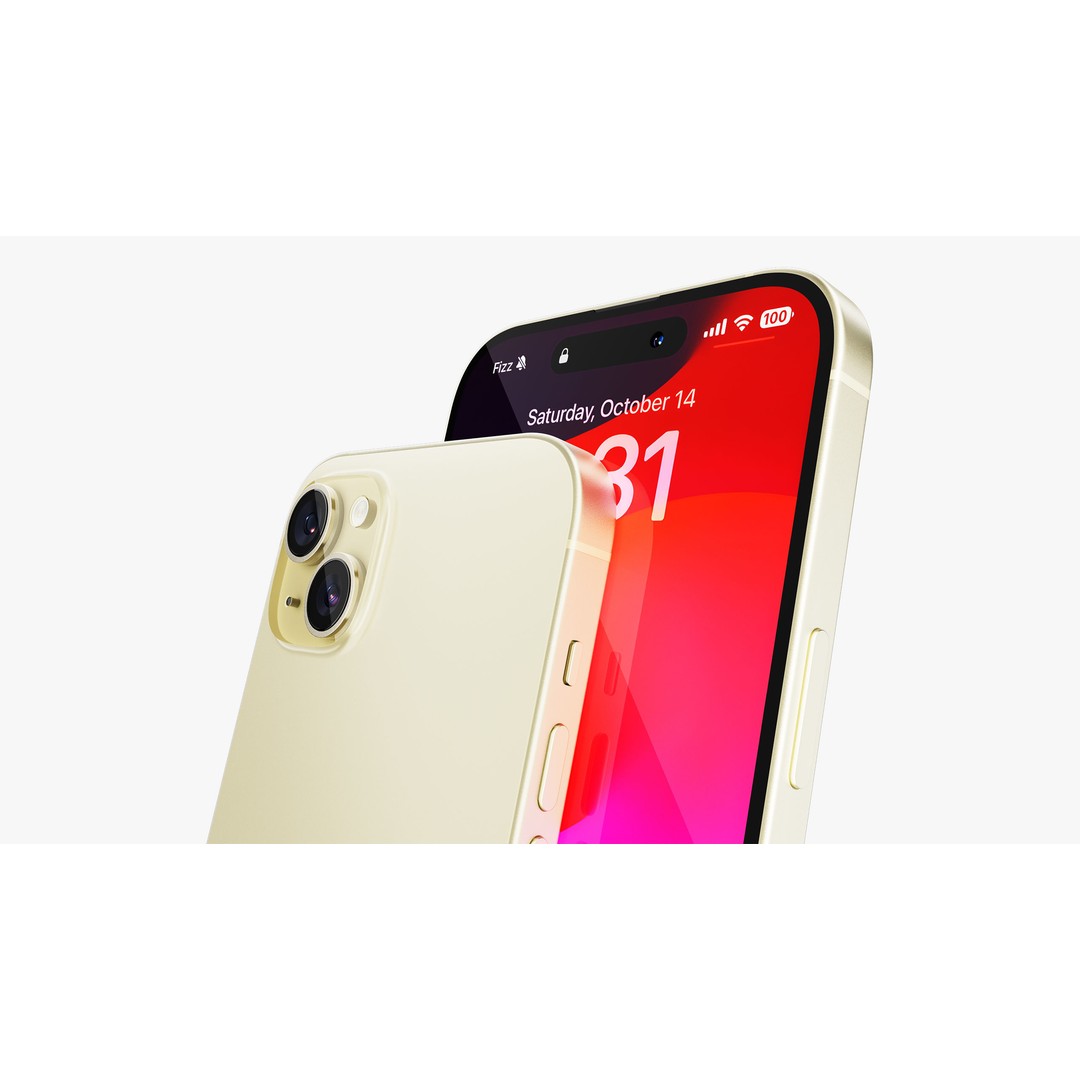 Apple iPhone 15 & 15 Plus Yellow 3D Model – Detailed PBR Asset, FBX, OBJ - View 29