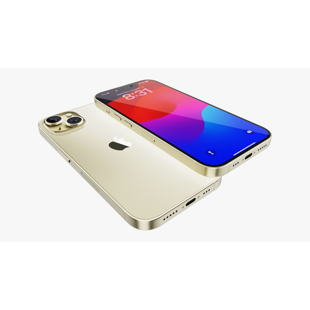 Apple iPhone 15 & 15 Plus Yellow 3D Model – Detailed PBR Asset, FBX, OBJ - View 36