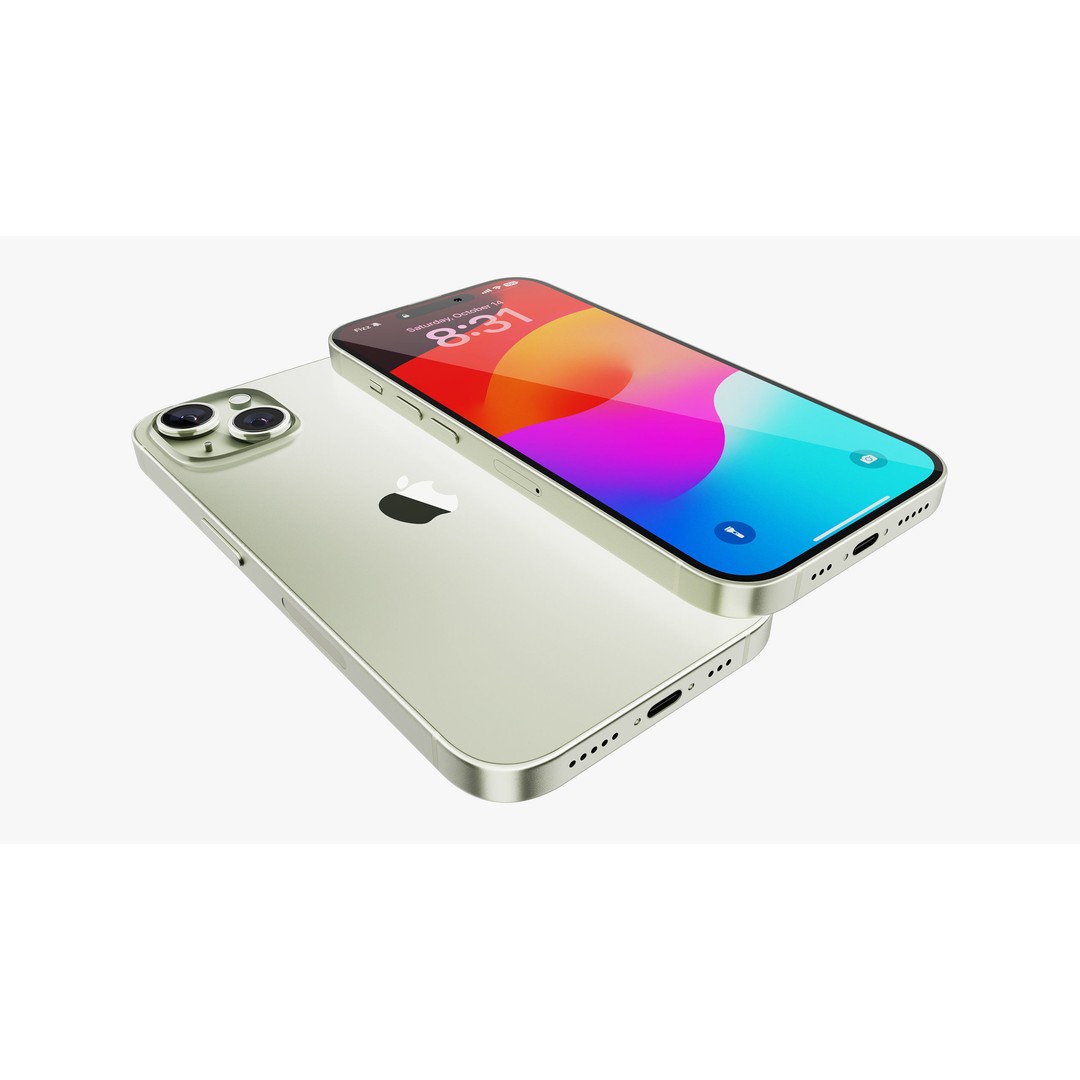 Apple iPhone 15 & 15 Plus Green 3D Model – Detailed PBR Asset, FBX, OBJ - View 28