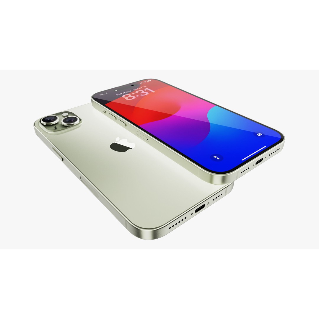 Apple iPhone 15 & 15 Plus Green 3D Model – Detailed PBR Asset, FBX, OBJ - View 32