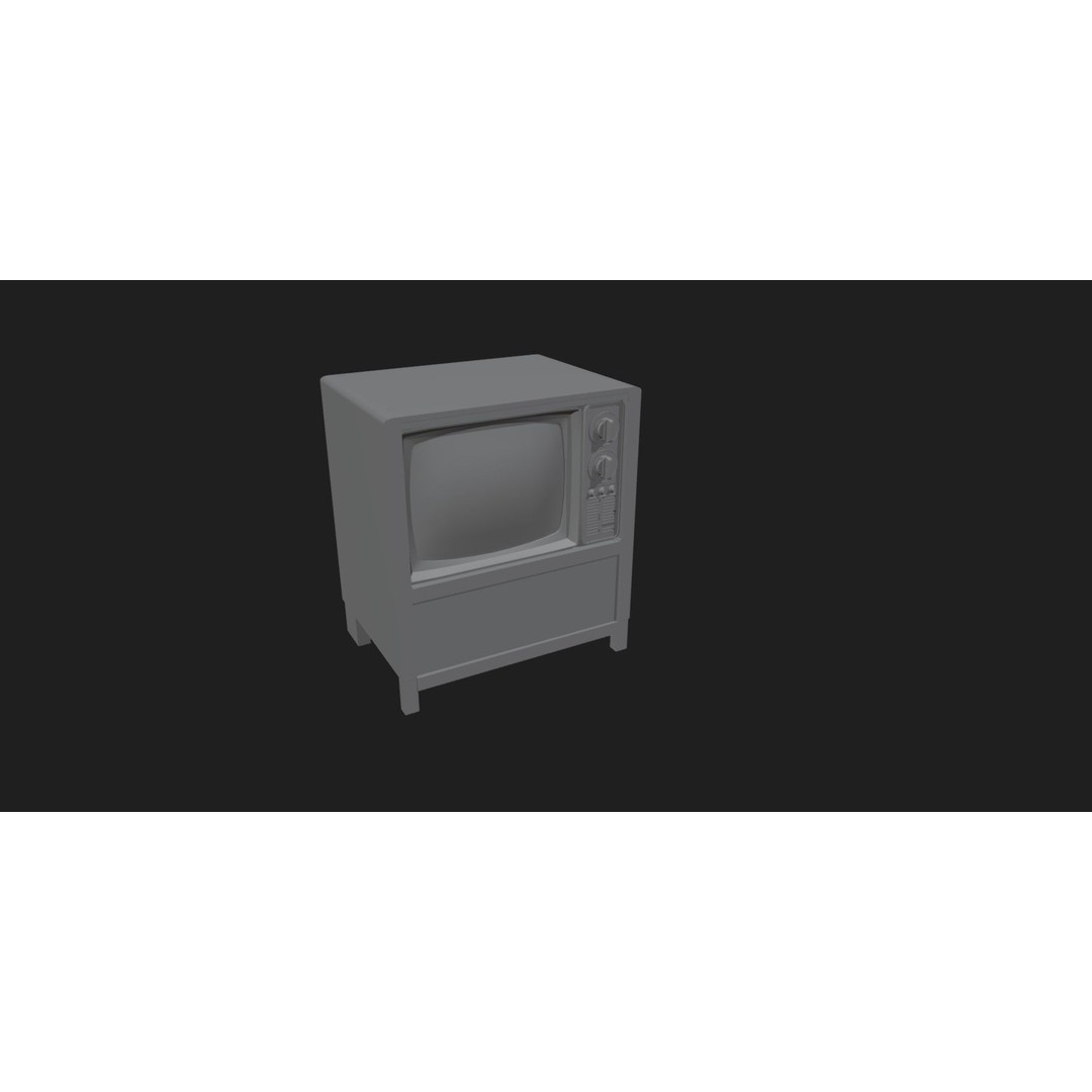 Classic Retro Television 3D Model – Low Poly Game Asset, FBX, OBJ - View 12