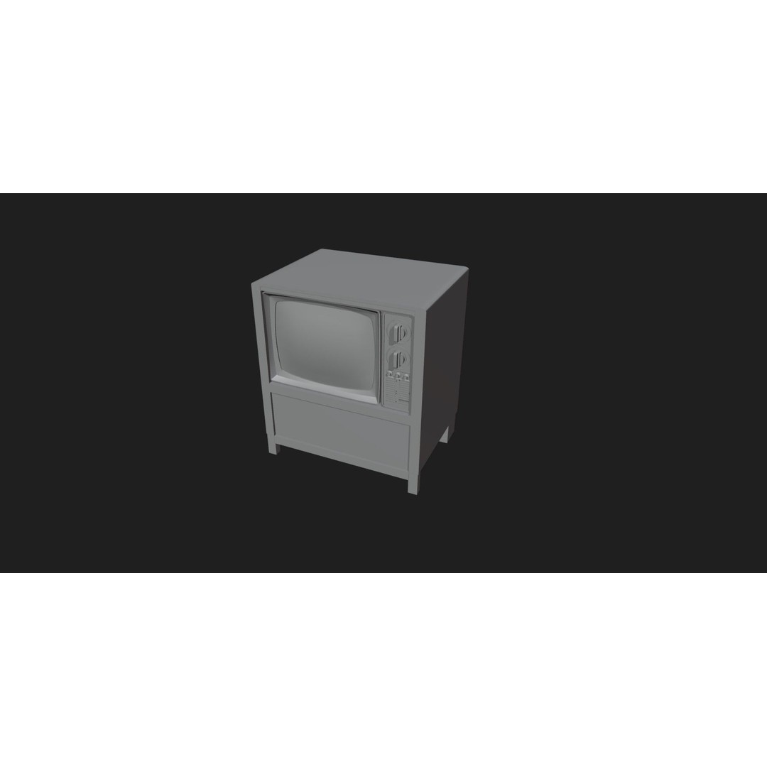 Classic Retro Television 3D Model – Low Poly Game Asset, FBX, OBJ - View 13