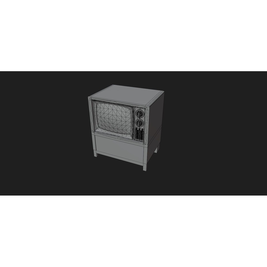 Classic Retro Television 3D Model – Low Poly Game Asset, FBX, OBJ - View 14