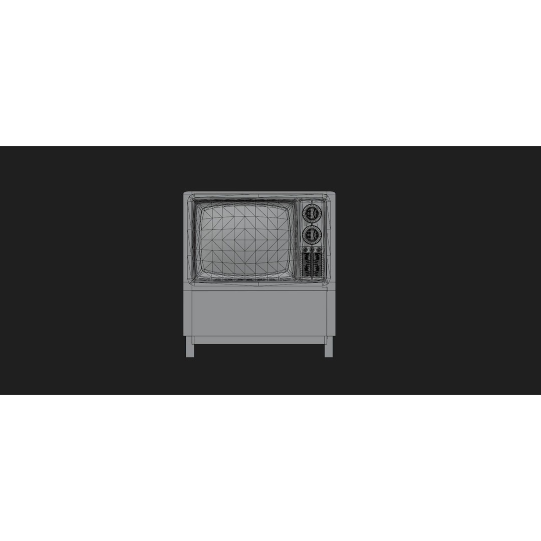 Classic Retro Television 3D Model – Low Poly Game Asset, FBX, OBJ - View 18