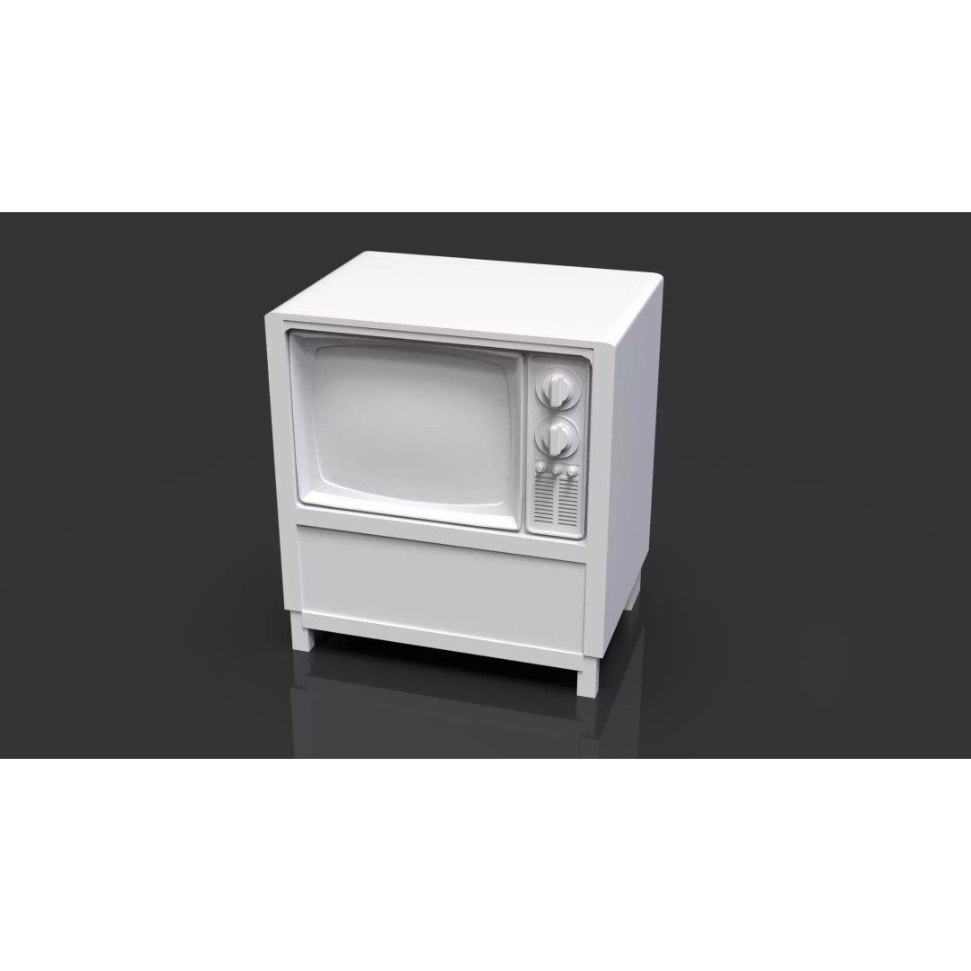 Classic Retro Television 3D Model – Low Poly Game Asset, FBX, OBJ - View 2
