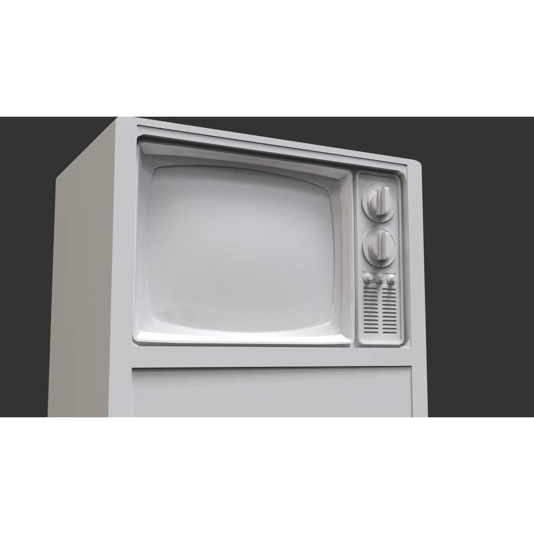 Classic Retro Television 3D Model – Low Poly Game Asset, FBX, OBJ - View 5