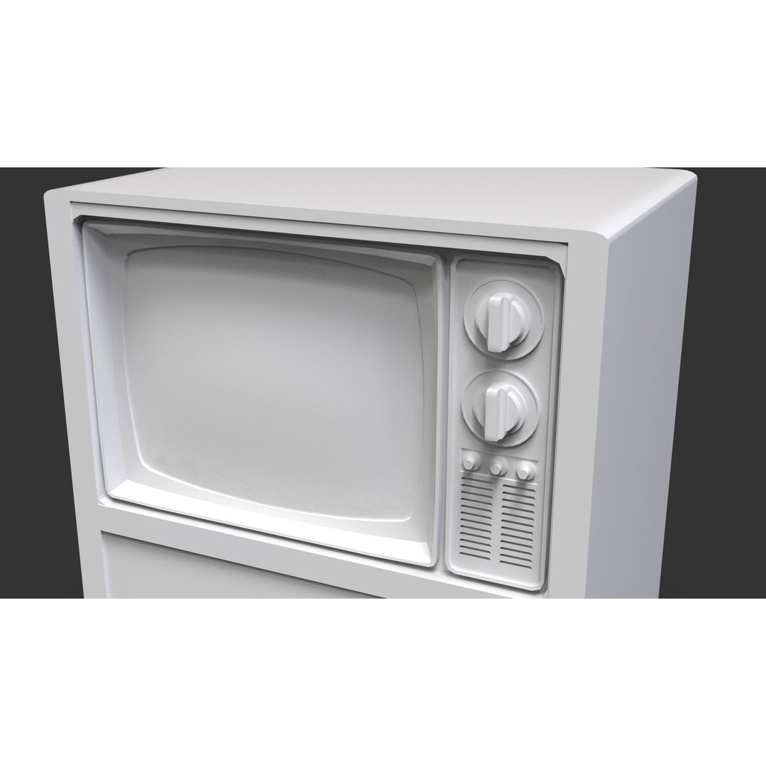 Classic Retro Television 3D Model – Low Poly Game Asset, FBX, OBJ - View 6