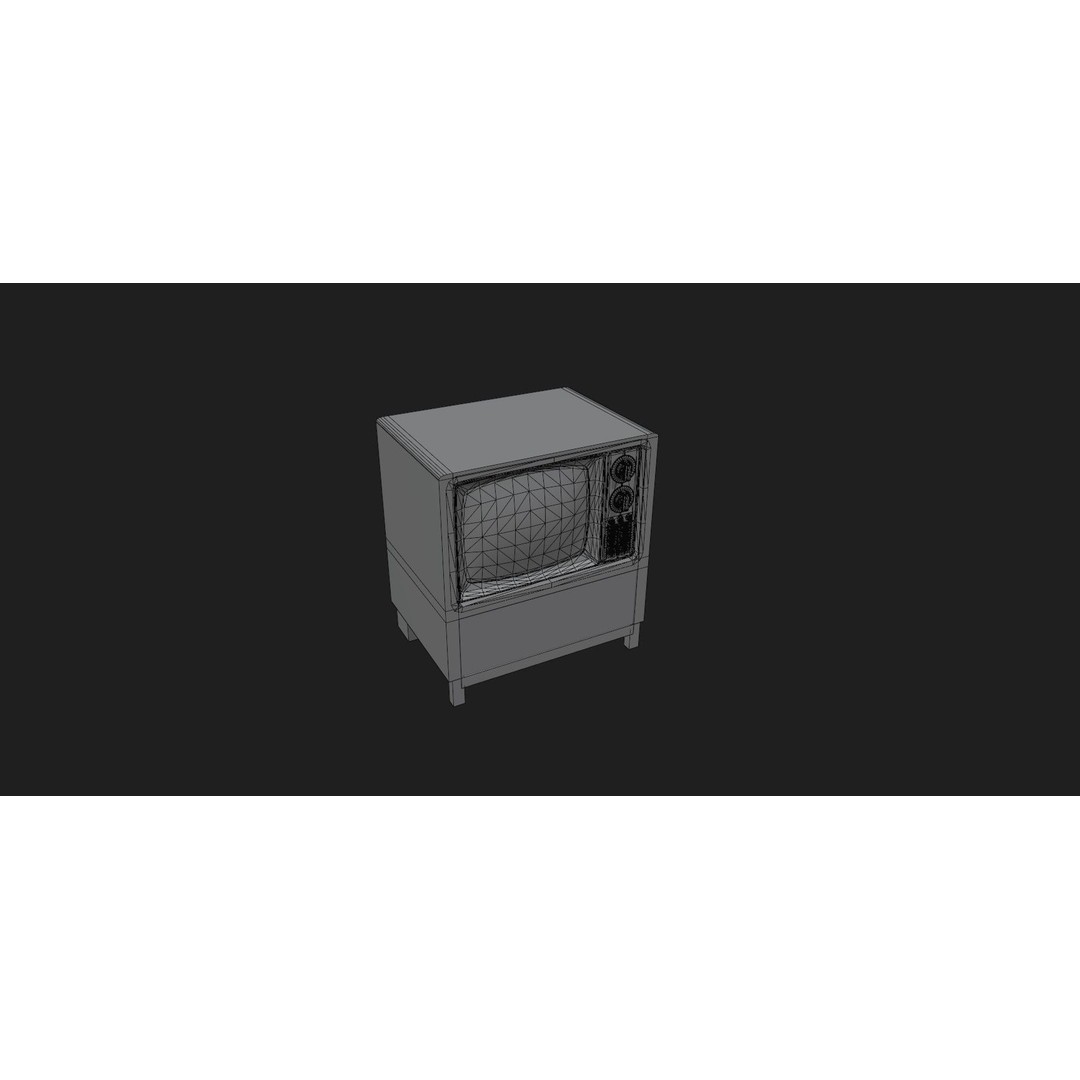 Classic Retro Television 3D Model – Low Poly Game Asset, FBX, OBJ - View 7