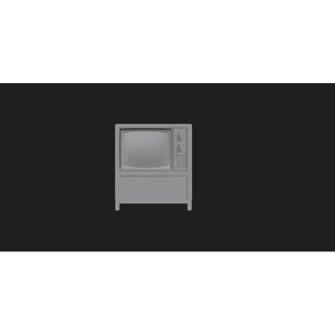 Classic Retro Television 3D Model – Low Poly Game Asset, FBX, OBJ - View 8
