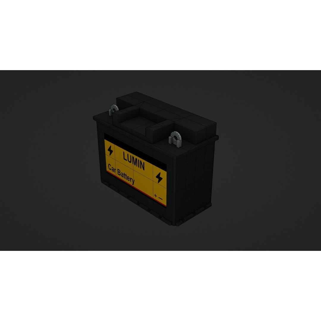 Car Battery 3D Model – Low Poly PBR Asset, FBX, OBJ, Blender - View 12