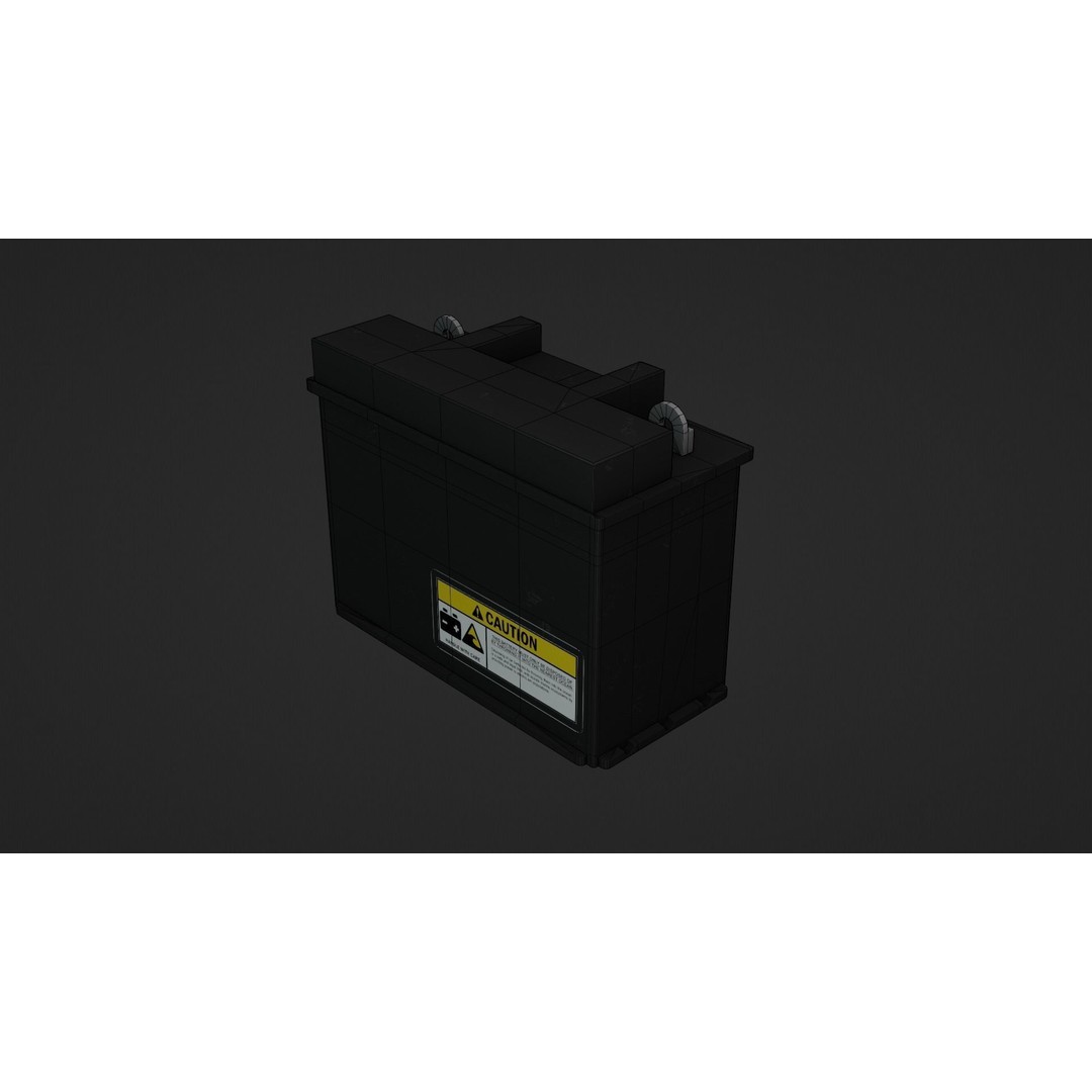 Car Battery 3D Model – Low Poly PBR Asset, FBX, OBJ, Blender - View 14