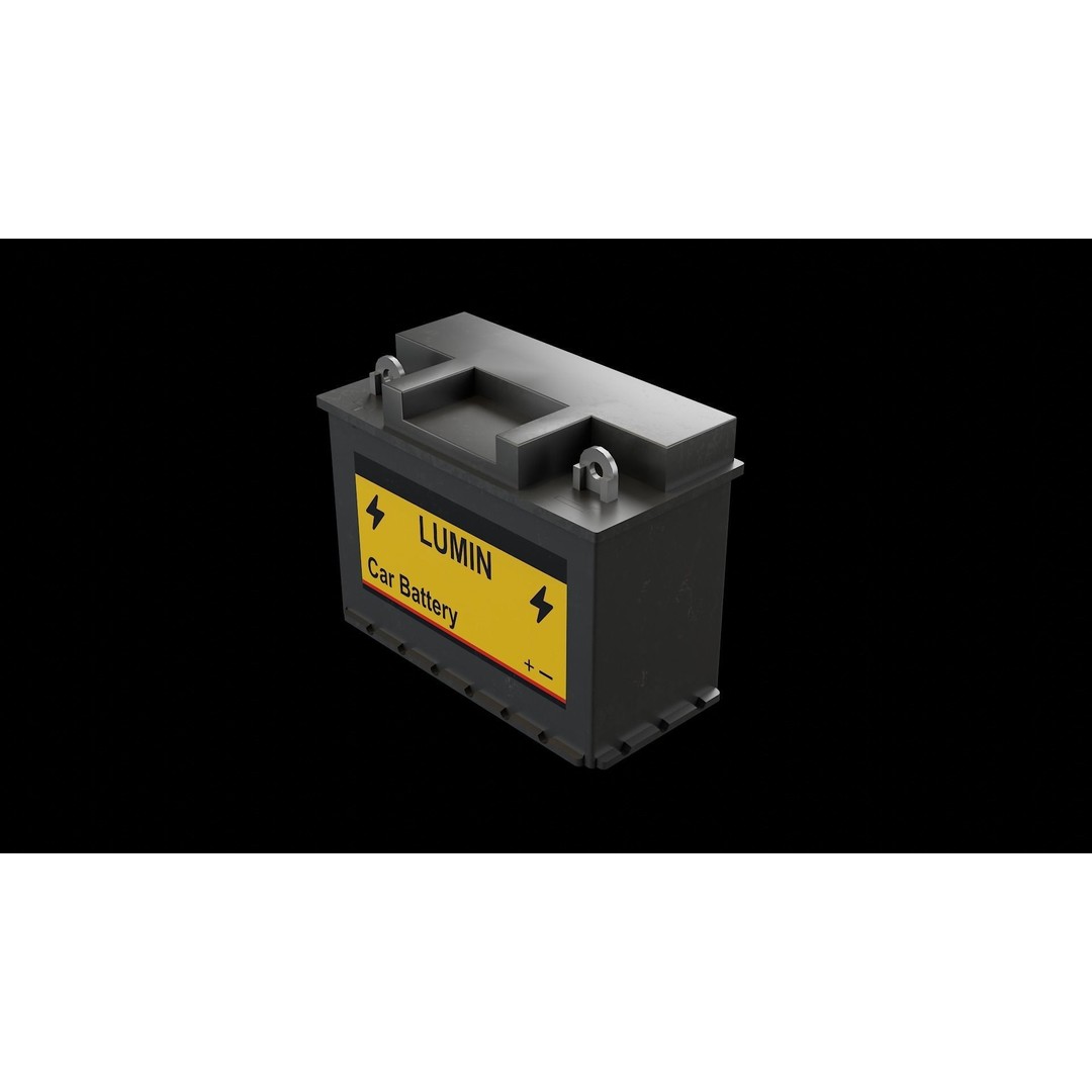 Car Battery 3D Model – Low Poly PBR Asset, FBX, OBJ, Blender - View 3