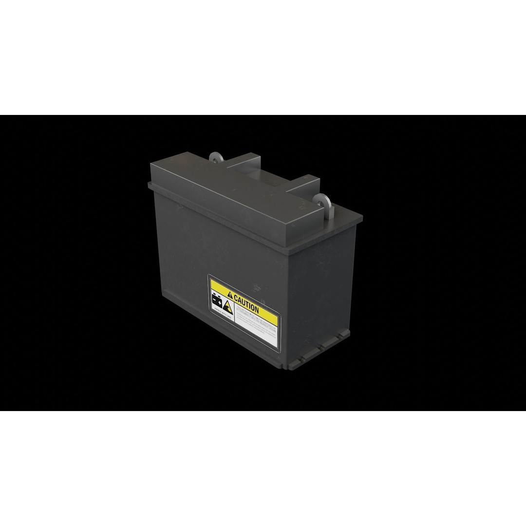 Car Battery 3D Model – Low Poly PBR Asset, FBX, OBJ, Blender - View 5