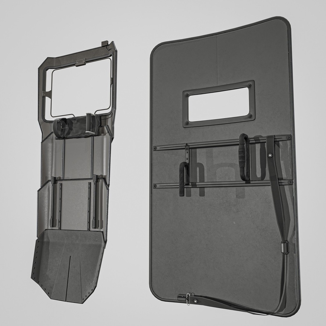 Tactical Arm Shield 3D Model – Low Poly PBR Game Asset, FBX - View 3