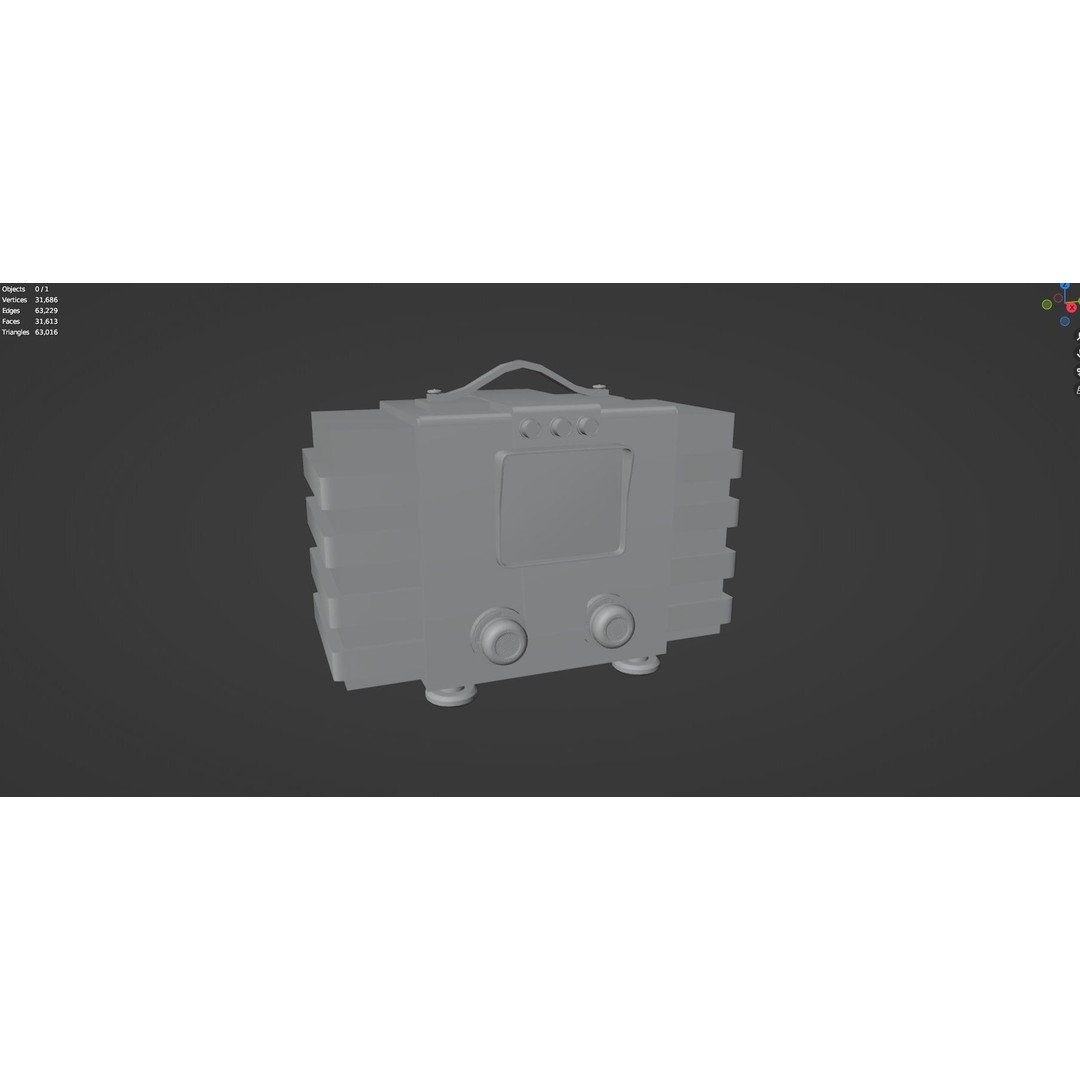 Vintage Retro Radio 3D Model – High Poly PBR Asset, FBX & OBJ - View 13