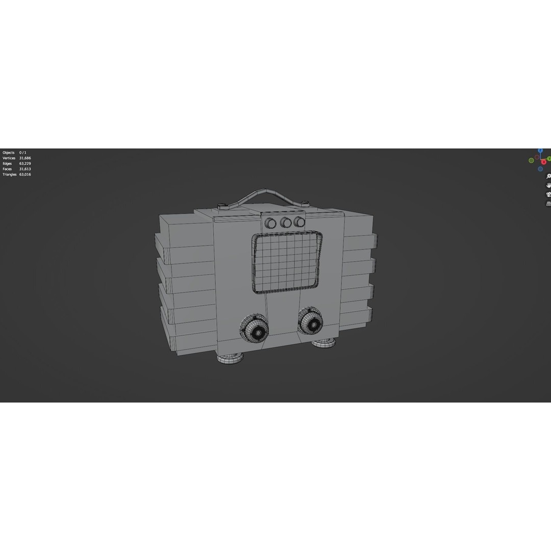 Vintage Retro Radio 3D Model – High Poly PBR Asset, FBX & OBJ - View 14