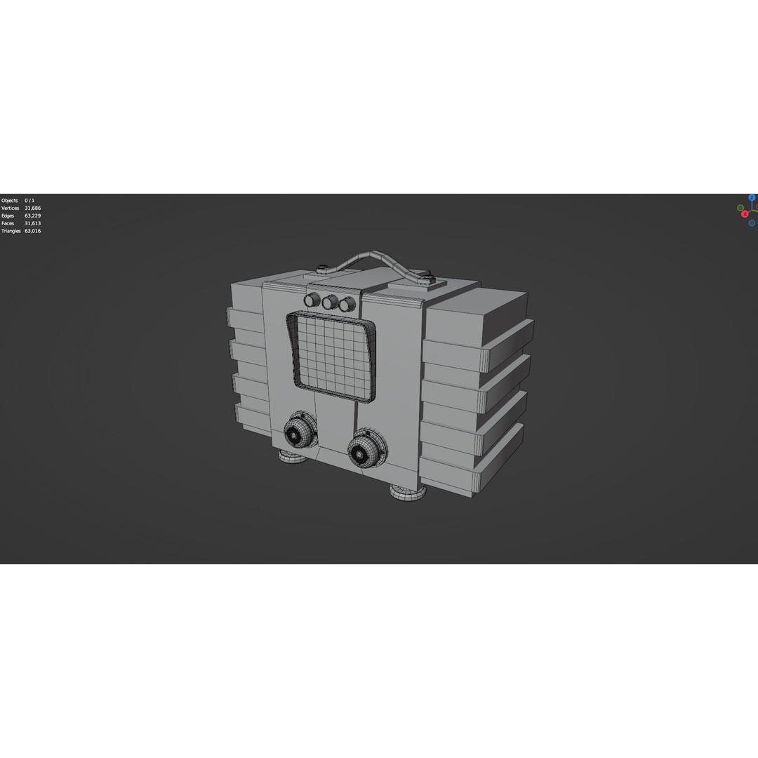 Vintage Retro Radio 3D Model – High Poly PBR Asset, FBX & OBJ - View 15