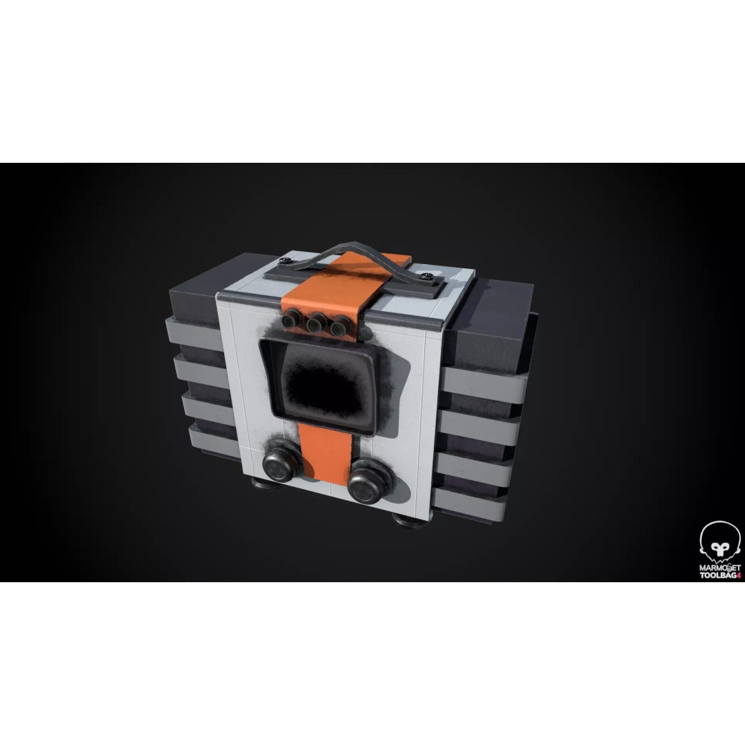 Vintage Retro Radio 3D Model – High Poly PBR Asset, FBX & OBJ - View 2