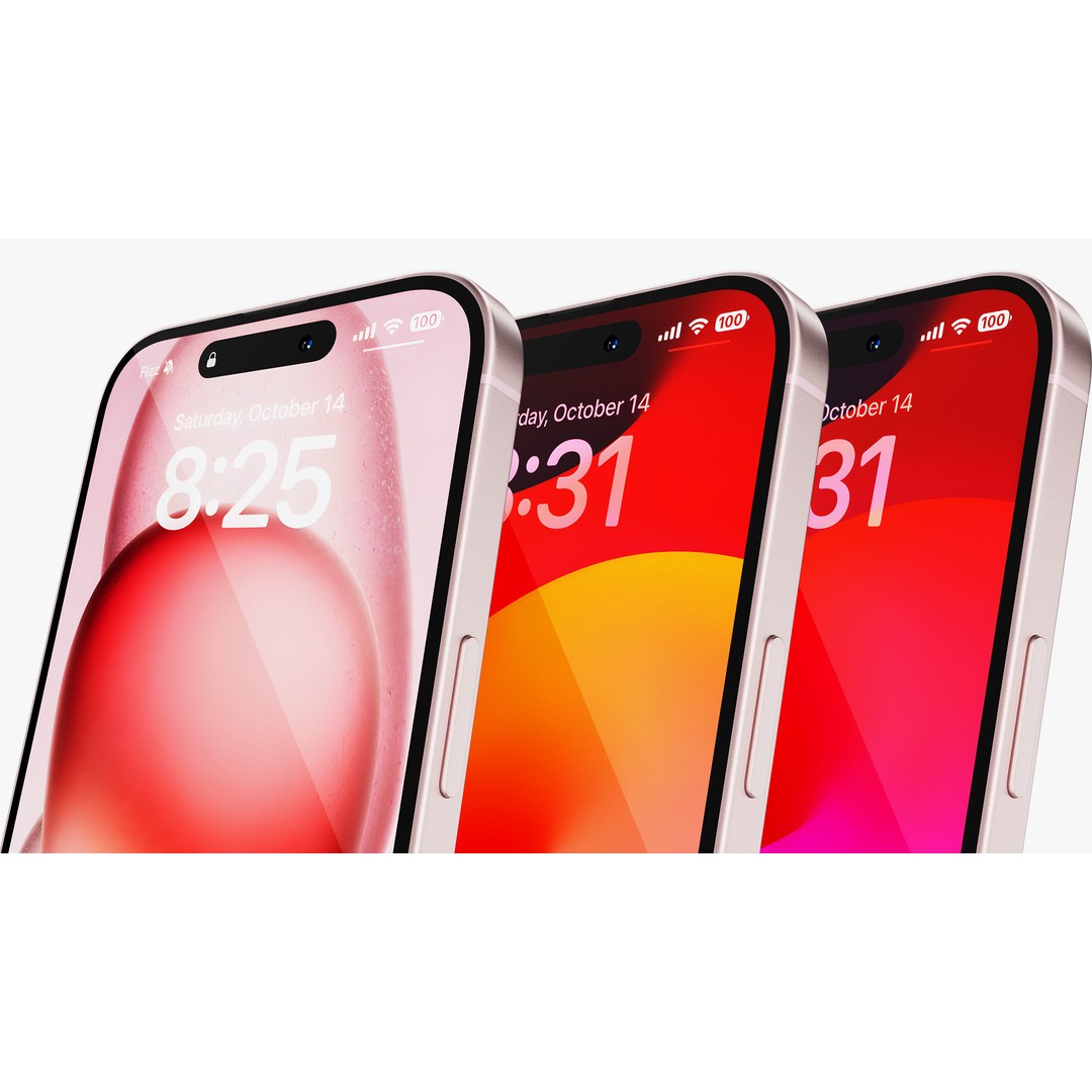 Apple iPhone 15 Pink 3D Model – High Poly PBR Asset, FBX, OBJ - View 11