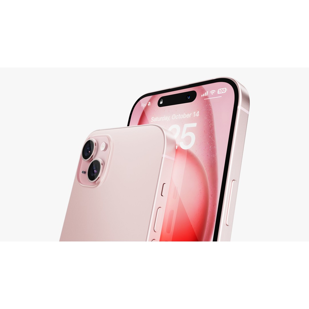 Apple iPhone 15 Pink 3D Model – High Poly PBR Asset, FBX, OBJ - View 13