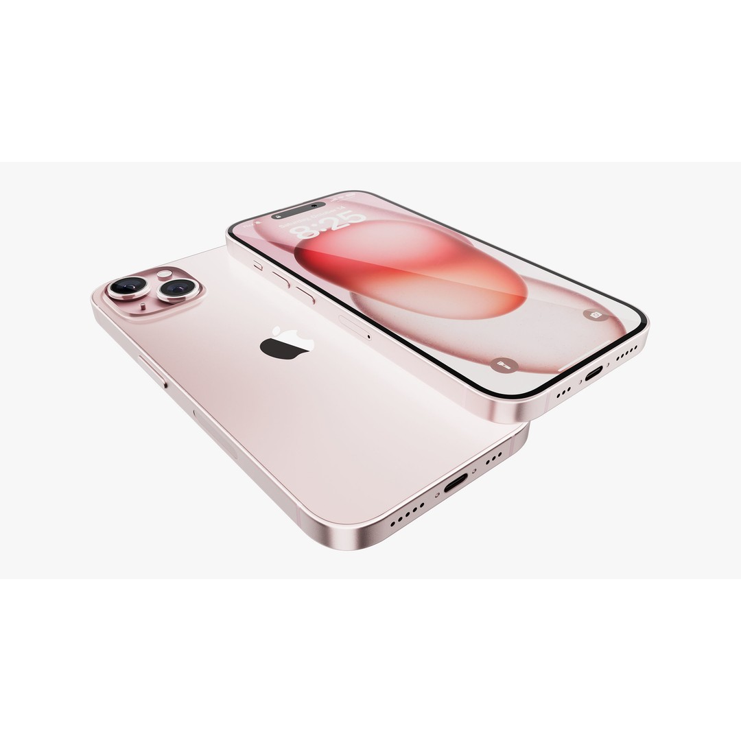 Apple iPhone 15 Pink 3D Model – High Poly PBR Asset, FBX, OBJ - View 20