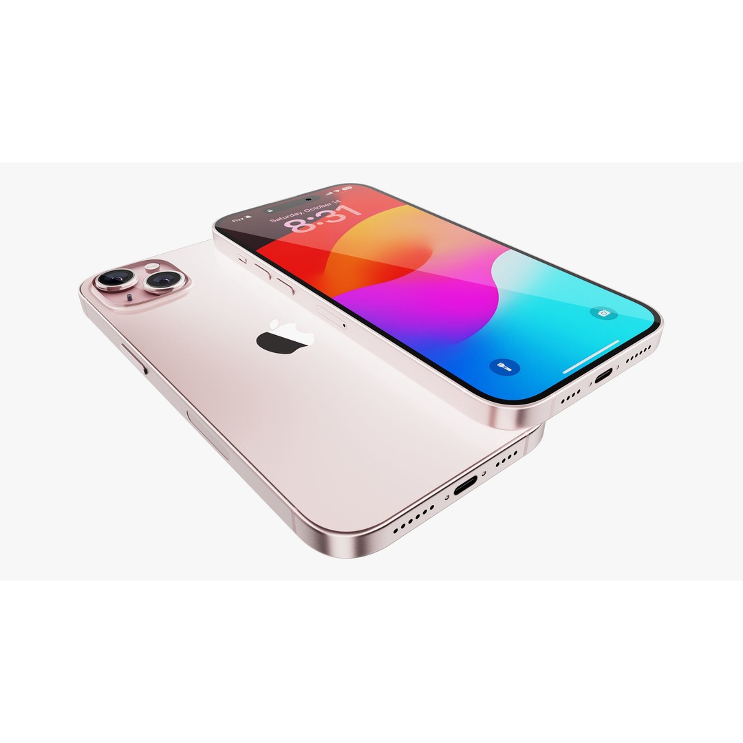 Apple iPhone 15 Pink 3D Model – High Poly PBR Asset, FBX, OBJ - View 24