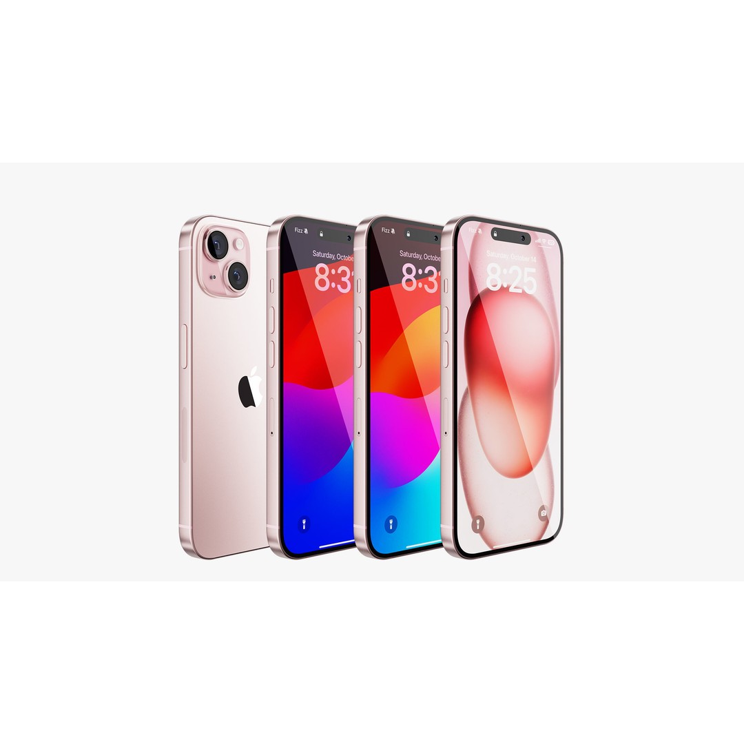 Apple iPhone 15 Pink 3D Model – High Poly PBR Asset, FBX, OBJ - View 4