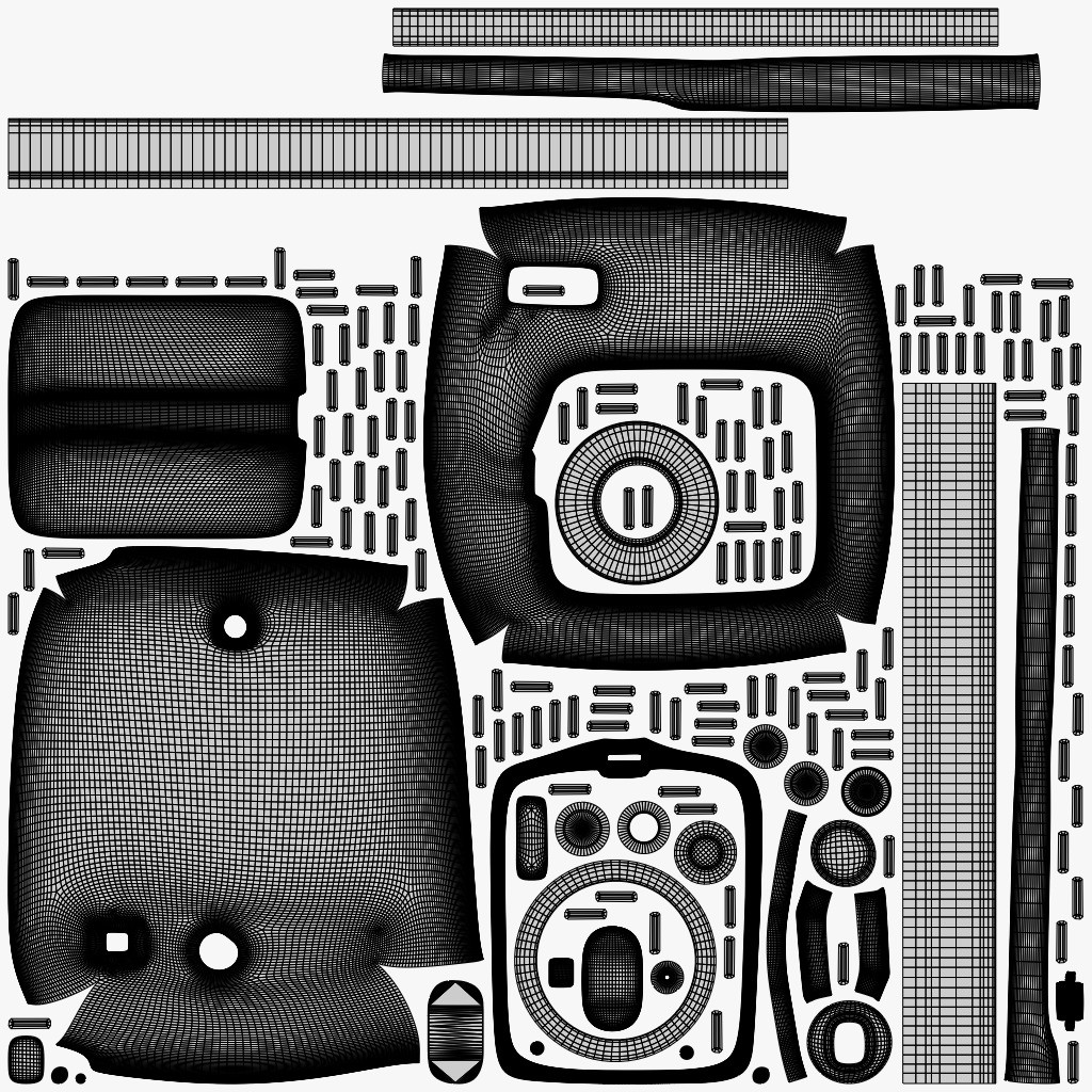 Matte White Instant Camera 3D Model – High Poly PBR Asset, FBX & OBJ
