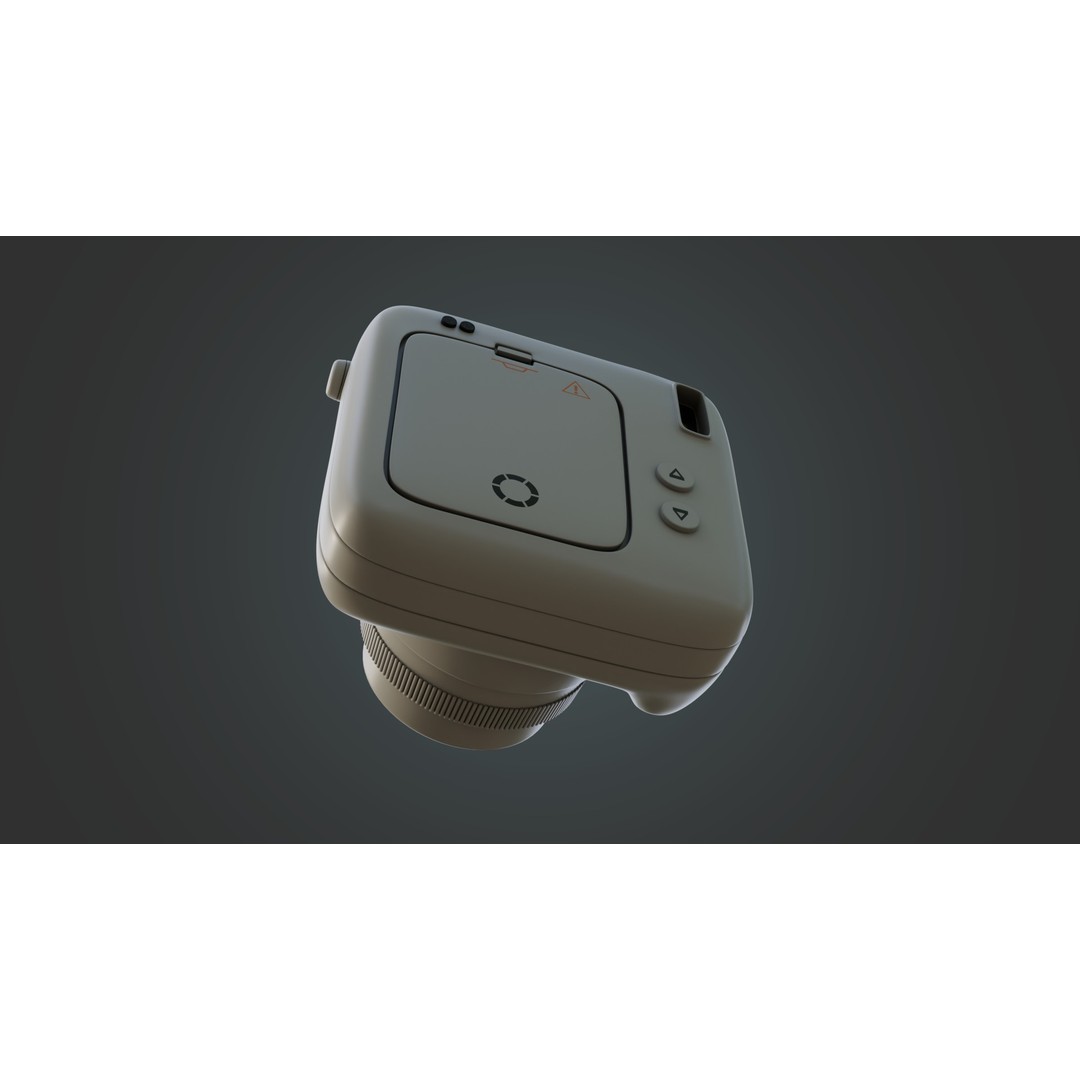 Matte White Instant Camera 3D Model – High Poly PBR Asset, FBX & OBJ - View 10