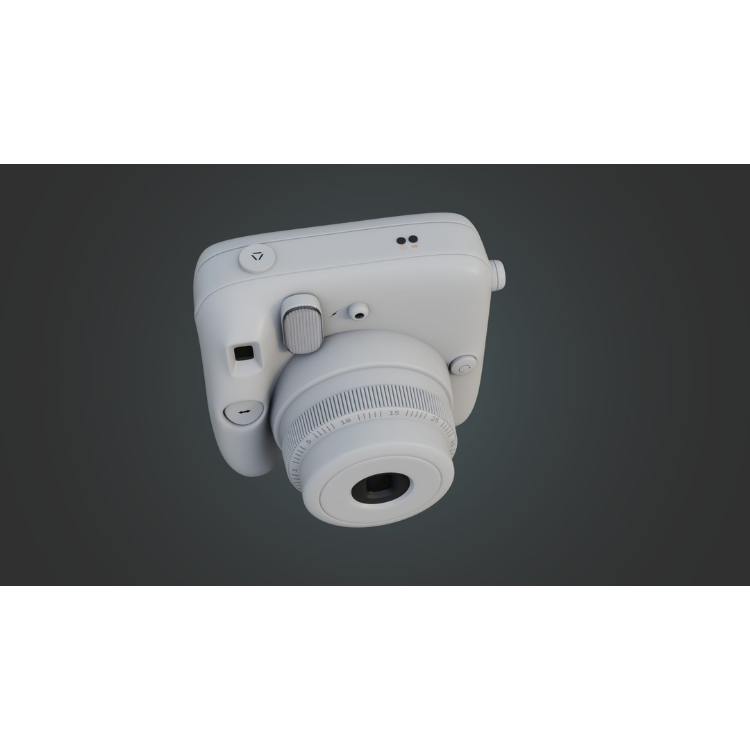 Matte White Instant Camera 3D Model – High Poly PBR Asset, FBX & OBJ - View 11