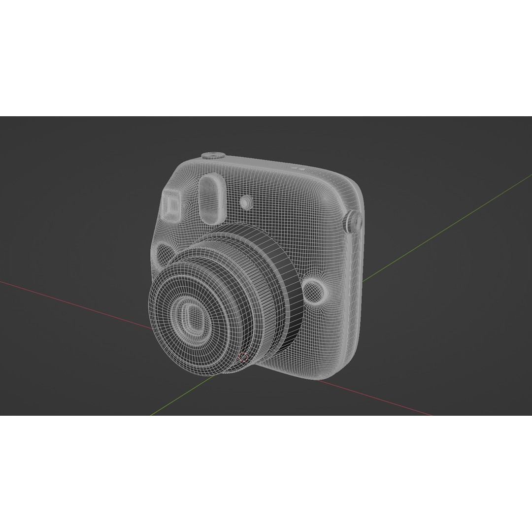 Matte White Instant Camera 3D Model – High Poly PBR Asset, FBX & OBJ - View 12