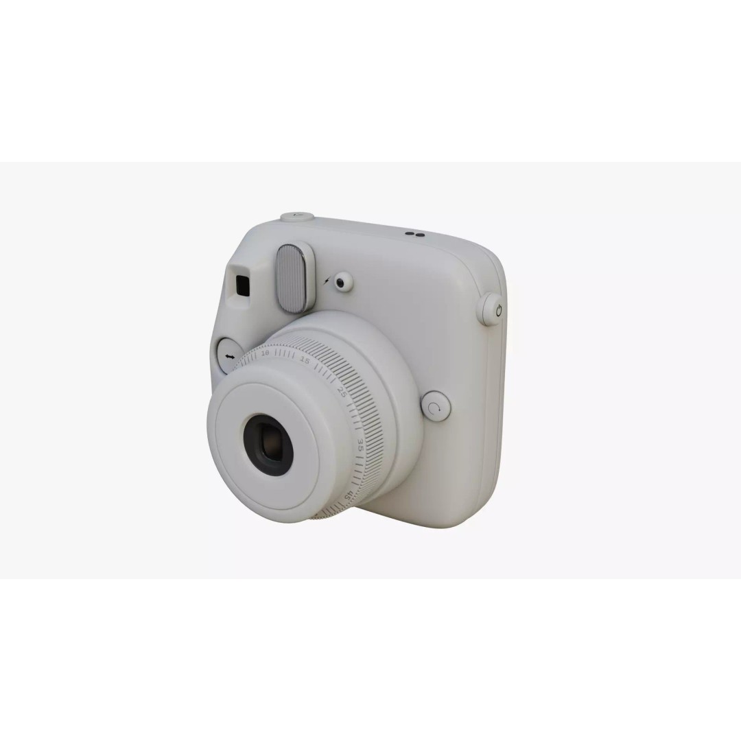 Matte White Instant Camera 3D Model – High Poly PBR Asset, FBX & OBJ - View 2