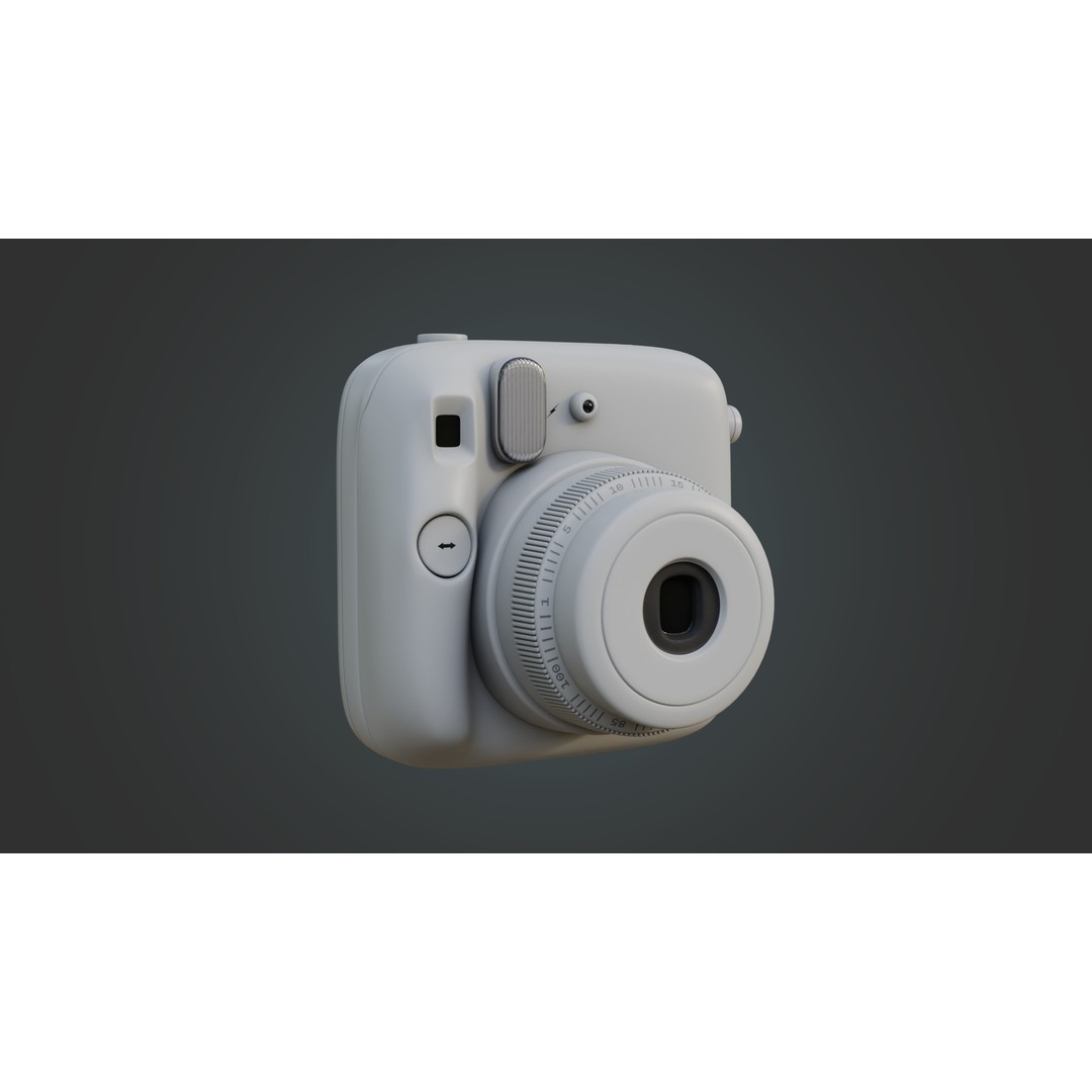Matte White Instant Camera 3D Model – High Poly PBR Asset, FBX & OBJ - View 4