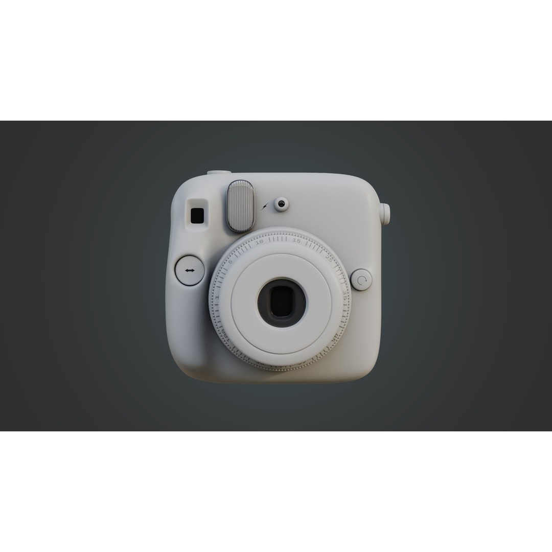 Matte White Instant Camera 3D Model – High Poly PBR Asset, FBX & OBJ - View 5