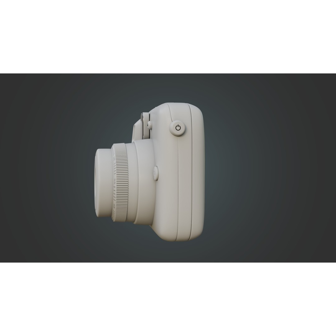 Matte White Instant Camera 3D Model – High Poly PBR Asset, FBX & OBJ - View 7