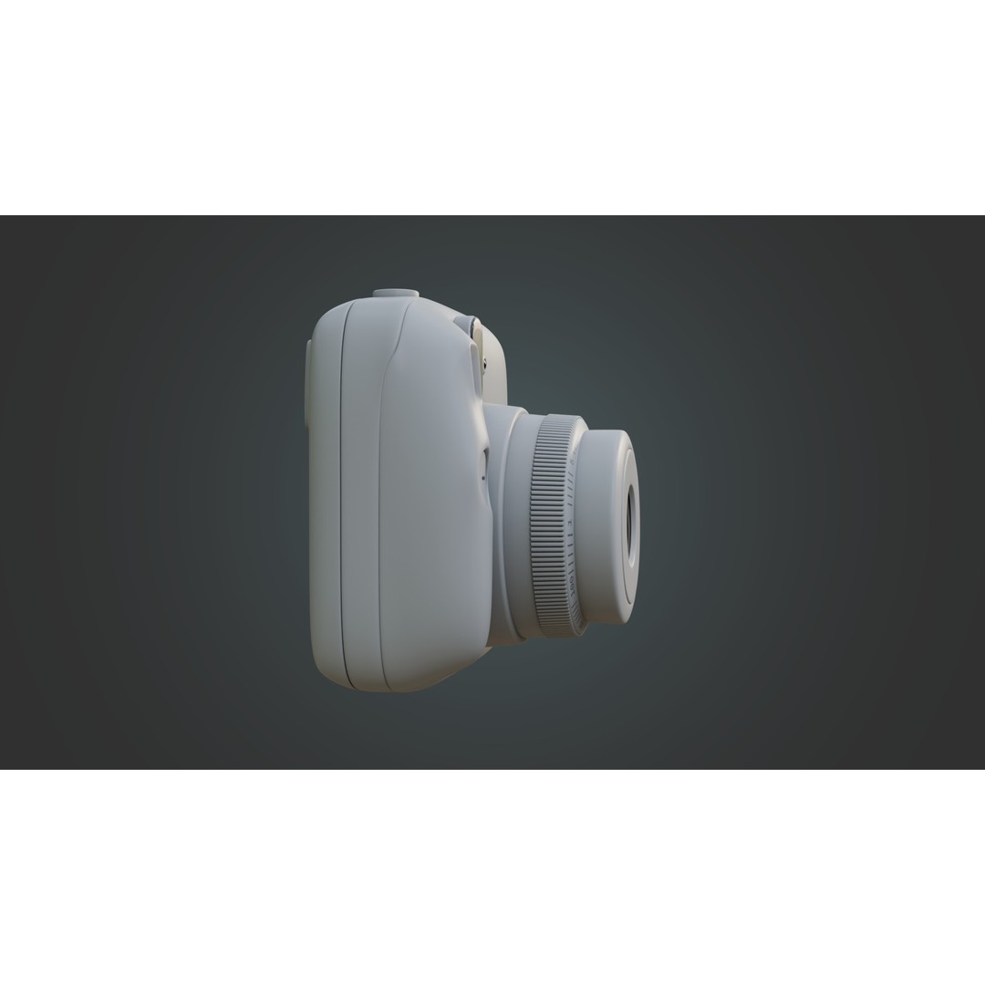 Matte White Instant Camera 3D Model – High Poly PBR Asset, FBX & OBJ - View 8