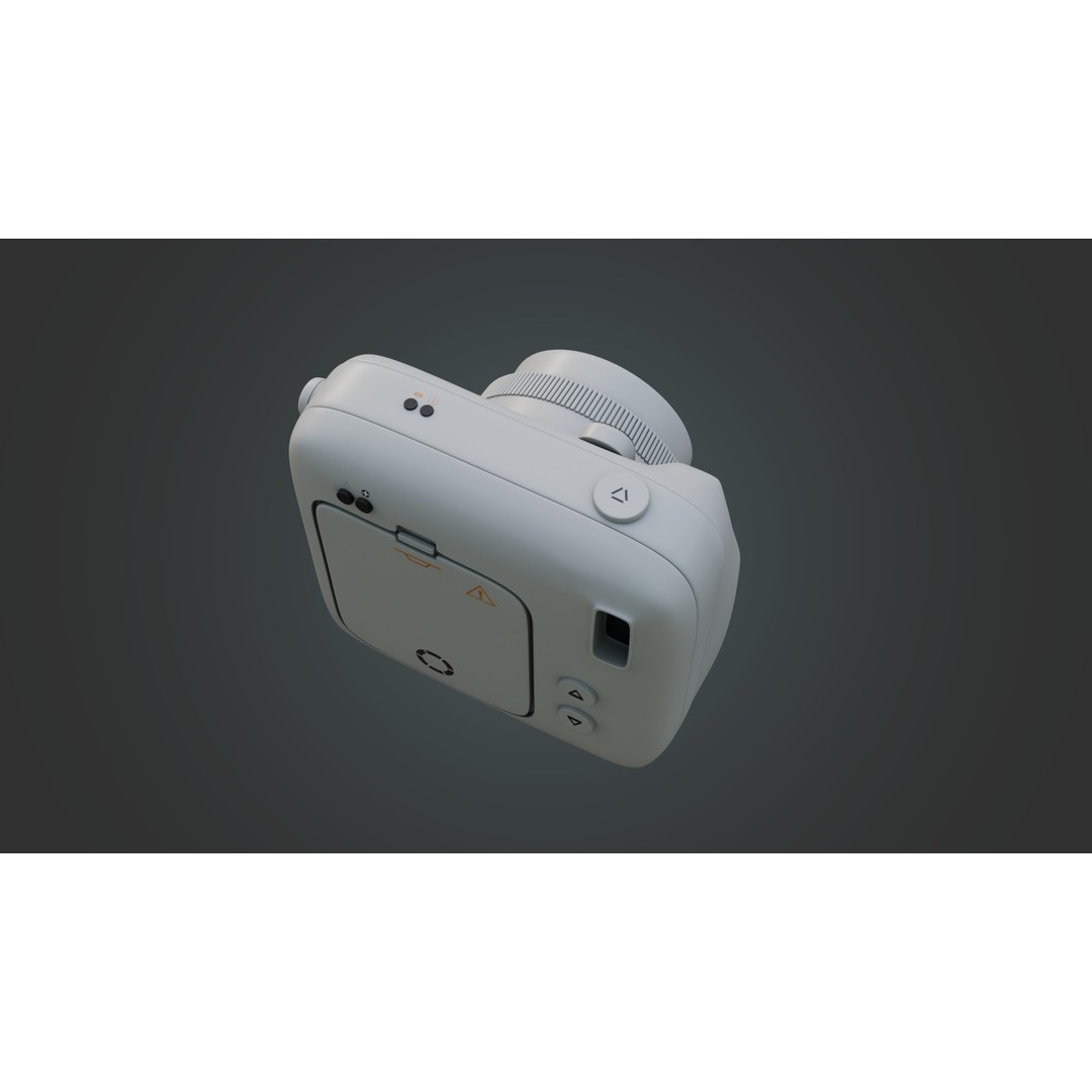 Matte White Instant Camera 3D Model – High Poly PBR Asset, FBX & OBJ - View 9